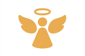 Obraz premium Golden angel icon representing religion, spirituality, holiday, christmas, peace, purity, salvation, heaven, and grace