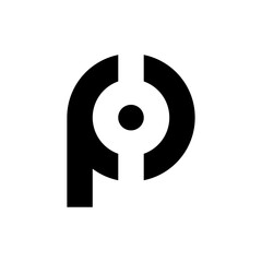 Letter FP or PF modern simple logo design