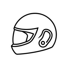 Fototapeta premium Outline of a race helmet on transparent background