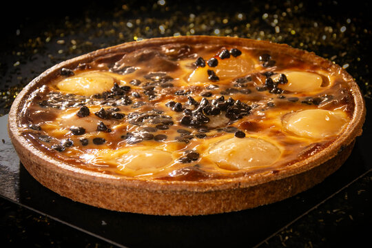 amandine, tarte poire p&eacute;pites de chocolat
