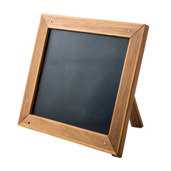 Rustic wooden framed chalkboard easel isolated on transparent background