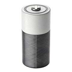 Single aa battery isolated on transparent background