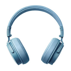 Blue patterned headphones isolated on transparent background