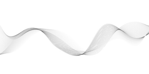 Abstract grey wave lines on transparent background. Digital frequency track equalizer. Abstract frequency sound wave lines and twisted curve lines background.	