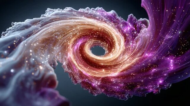 Celestial Spiral: An abstract depiction of a mesmerizing celestial spiral, where swirling nebulae dance and cosmic energy coalesce, inviting viewers to explore the vast expanse of the cosmos.