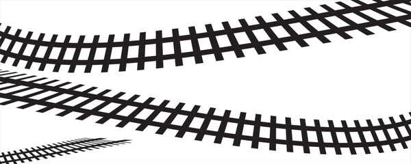 Railway Tracks, Rail Symbols, Railway Signs. vector illustration