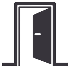 Open Doorway Icon Simple Geometric Silhouette Represents Opportunity and Entry