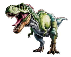 Fierce tyrannosaurus rex dinosaur roaring with mouth open