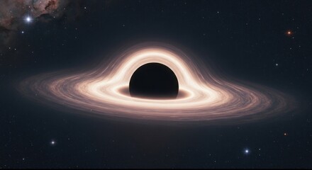 A black hole warps spacetime, creating a bright accretion disk
