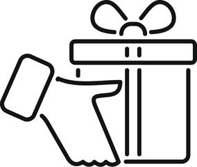 Hand delivering a beautifully wrapped gift box, symbolizing a personal touch and creating a warm, festive atmosphere