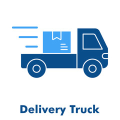 Delivery Truck Icon. Outline Color Icon Style for Logistics and Shipping Service.