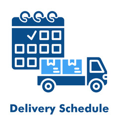 Fototapeta premium Delivery Schedule Icon. Outline Color Icon Style for Logistics Planning.