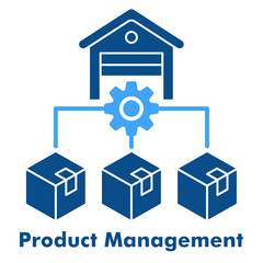 Product Management Icon. Outline Color Icon Style for Distribution Process Flow.
