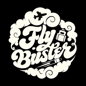 Fly buster logo with airplane