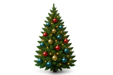 Christmas tree decorating for holidays, transparent background element for seasonal celebrations and winter festivities