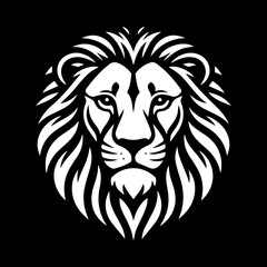 Lion Face - White Png