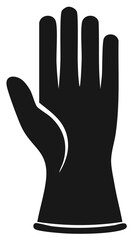 Obraz premium Protective work glove minimalist black vector illustration for safety and cleaning tasks