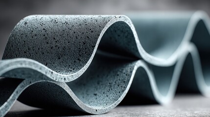 Abstract waves of textured material overlap and undulate