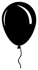 Silhouette of a festive balloon, celebration, party