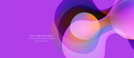Abstract purple background. Overlapping shapes create dynamic visual effect. Minimalist text reads background design. Modern, fluid composition.