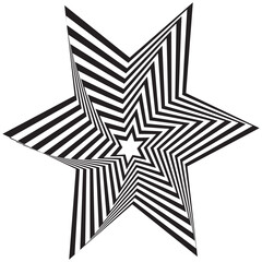 Abstract Optical Illusion Background Star Black