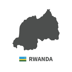 Obraz premium Rwanda map flag illustration on white background