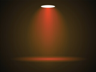 Red Spotlight Illuminating Empty Stage Dramatic Light Source Presentation backdrop