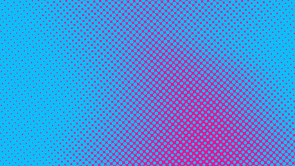 Eye-catching pop art halftone pattern in electric blue and bright magenta. The oval dots create a vertical fading gradient effect. Excellent for vibrant retro graphics, music event flyers, and cyberpu