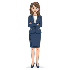 Smiling Businesswoman Character, Flat Vector Office Worker Illustration, Professional Female Mascot Design