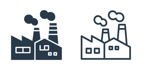 Factory icon set , industry and manufacturing symbol. vector illustration 