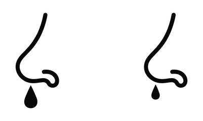 Two nose illustrations showing runny noses with dripping mucus drops