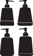 Four liquid soap dispenser silhouettes