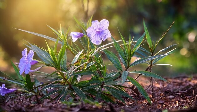 ruellia simplex plant growing outdoors