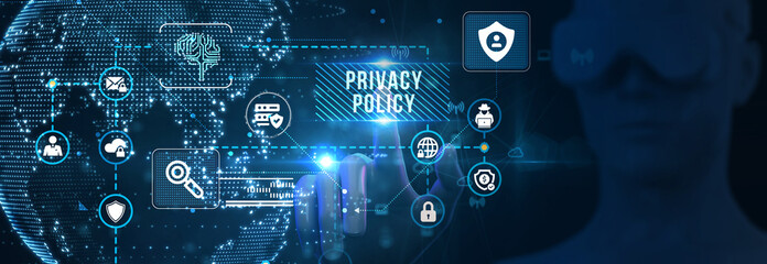 Data protection Cyber Security Privacy Business Internet Technology Concept. 3d illustration