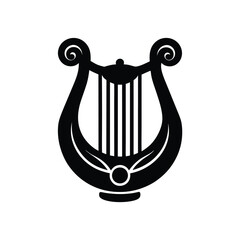 David Harp and Lyre Icon Vector