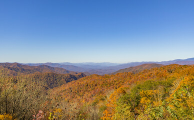 Autumn view from the Yellow Face Overlook on the Blue Ridge Parkway in western North Carolina