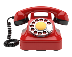 old red telephone