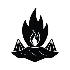 Desert Campfire Symbol Vector