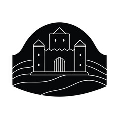 Desert Fort Outline Minimal Vector