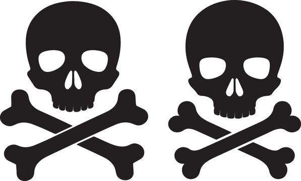 Two skull and crossbones silhouette