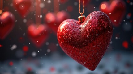 Capture the magic of Valentine's Day with this stunning red heart ornament, perfect for expressing love and creating a romantic ambiance