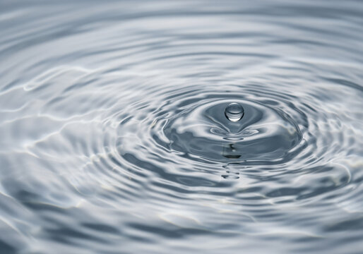 Perfect Water Drop Creating Ripples on a Serene Surface