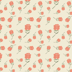 seamless of pink rose on pastel background