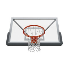 Professional basketball hoop and backboard set ready for backyard or court play