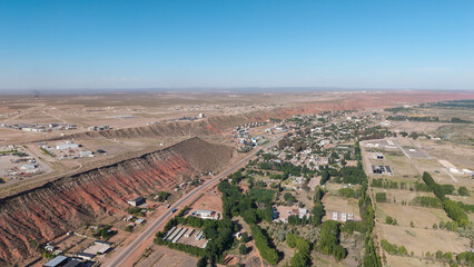 Aerial view of the city of Añelo, Neuquén. Shale Capital. Vaca Muerta.