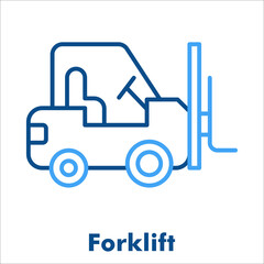 Forklift Icon. Outline Color Icon Style for Warehouse and Cargo Lifting.