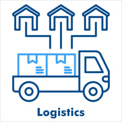 Logistics Icon. Outline Color Icon Style for Distribution and Supply Chain.