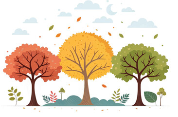 Fototapeta premium autumn landscape with trees