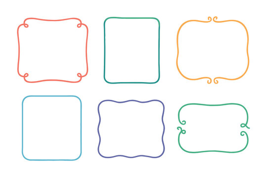 Decorative frames for design projects and personal use. Set of 6 vector illustration