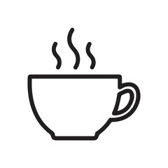 Steaming Mug Silhouette Coffee Break Icon Hot Drink Symbol Simple Line Art Minimalist Design Morning Ritual Tea Time